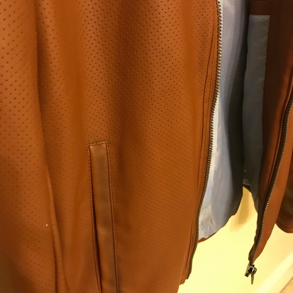 Zara Jackets & Coats Zara Medium Light Brown Perforated Leather